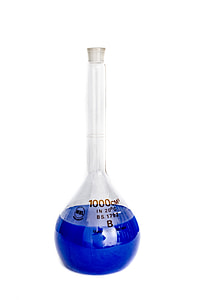 blue liquid in laboratory apparatus thumbnail