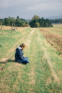 Woman sitting on ground thumbnail