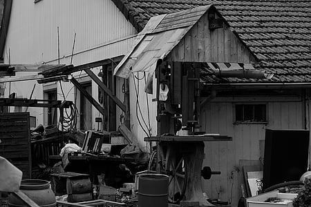 wooden house grayscale photography thumbnail