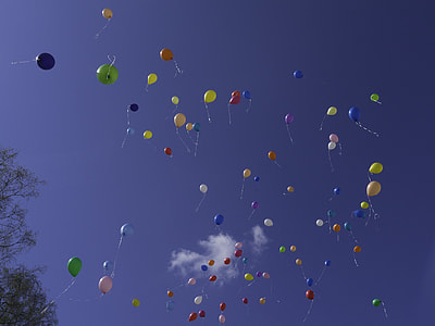 assorted-color flying balloons thumbnail