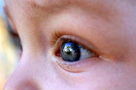person's right eye in macro photography thumbnail