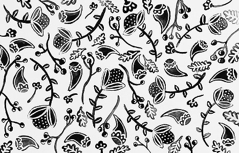 white and black floral textile thumbnail