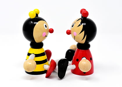 bee and ladybug wooden figurines thumbnail