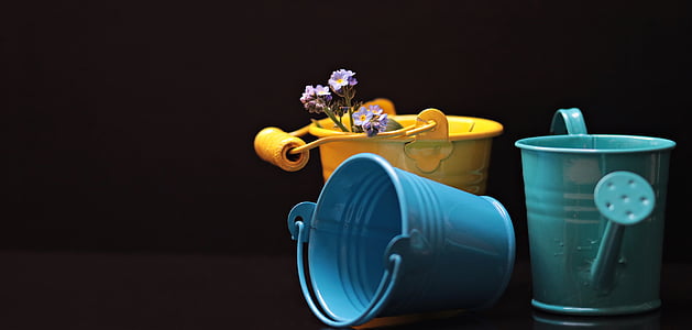 two assorted-color buckets thumbnail