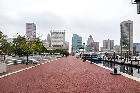 Brick walkway near waterfront in Baltimore, Maryland. thumbnail