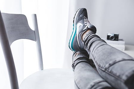 person wearing gray denim jeans thumbnail