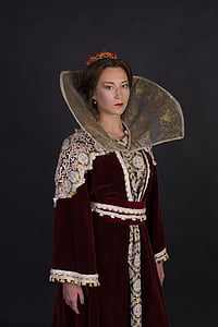 woman wearing maroon and white floral dress thumbnail