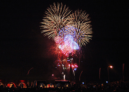 fireworks display during night thumbnail