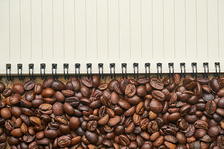 coffee beans beside opened spiral notebook thumbnail