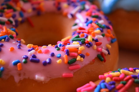 close-up photo of doughnut with sprinkles thumbnail