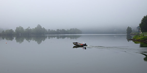 Boater In The Fog, Melton Lake Park thumbnail