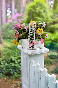 variety of flowers in basket thumbnail