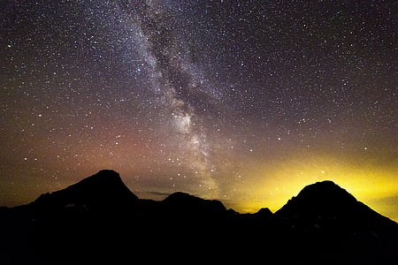 silhouette of mountains photo thumbnail