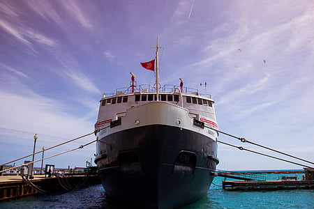 white and black ship on body of water thumbnail