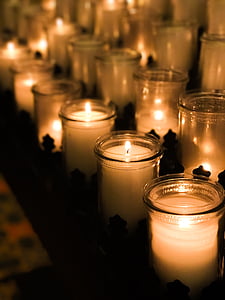 lighted candles on glasses lot thumbnail