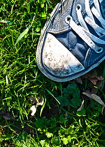 person wearing white and blue shoe thumbnail