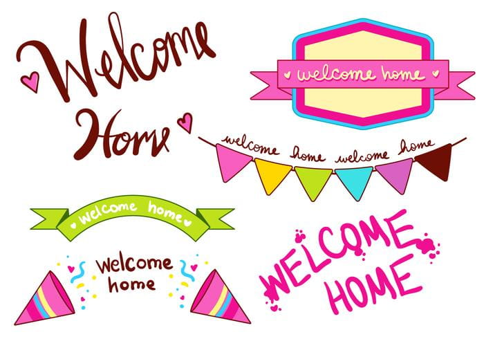 Welcome Home Banner Type Set Eps Ai File Free Graphics Uihere