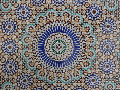 blue, white, and brown floral artwork thumbnail