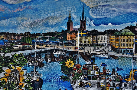 painting of city buildings thumbnail