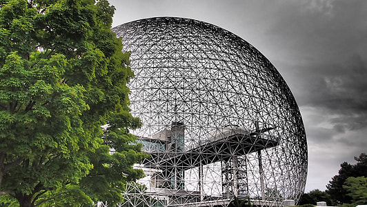 round black and white dome near green leaf tree thumbnail