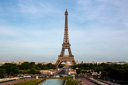 Eiffel Tower, Paris under cloudy sky thumbnail