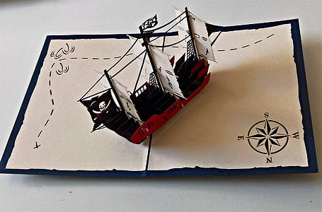 black and red galleon ship figure thumbnail