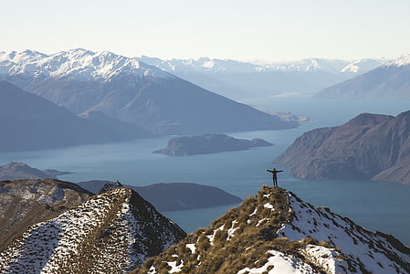 person standing on top of the mountain thumbnail