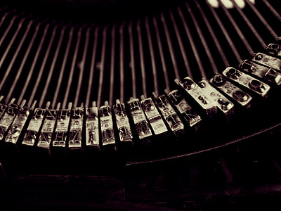 portrait, photo, typewriter, pins thumbnail