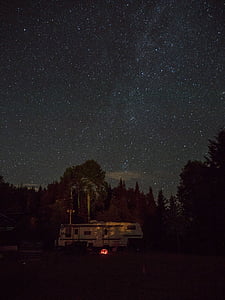 RV trailer under starry sky thumbnail