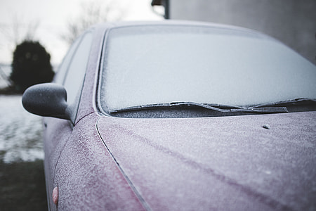 Frost on a red car thumbnail