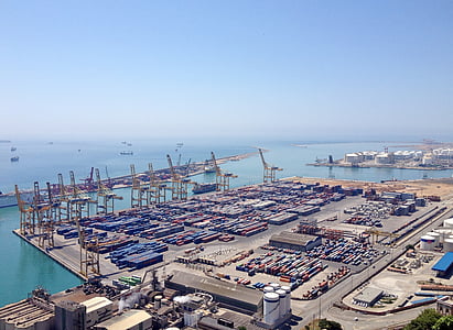aerial view of shipment containers thumbnail