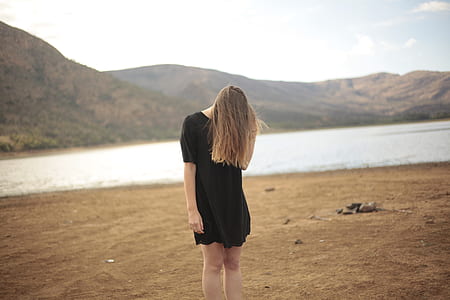 woman black wearing mini dress thumbnail