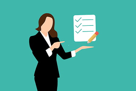 Illustration of woman with checklist. thumbnail