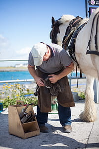 man cleaning horseshoe thumbnail