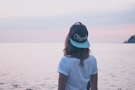 woman wearing white crew-neck shirt thumbnail
