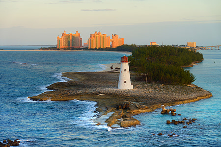 photograph of white lighthouse in island thumbnail