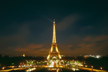panoramic photography of Eiffel Tower, Paris at night thumbnail