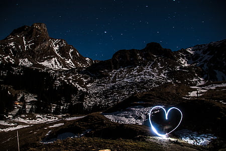 photo of hills under nightsky during nighttime thumbnail