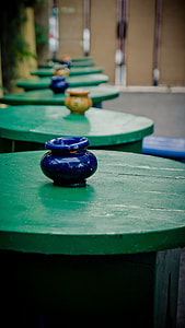 bokeh shot of blue vase thumbnail