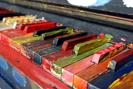 close photo of assorted-color piano keys thumbnail
