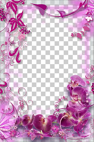 Flower Purple, Purple flowers border background, purple flowers painting PNG clipart