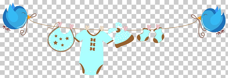 Infant Banner Child Illustration Baby Clothes Drying Blue