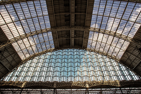 Wide-angle shot of the Grand Hall at the Olympia exhibition centre in London, England thumbnail
