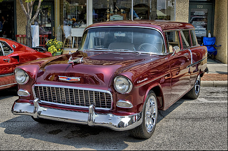red Chevrolet Bel Air sedan thumbnail