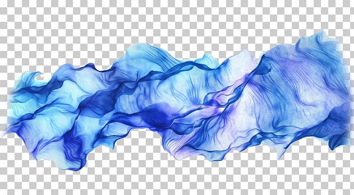 Scarf 4K resolution High-definition video , Blue water-color ink element, blue and white PNG clipart
