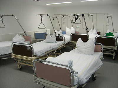 six assorted-color hospital beds thumbnail
