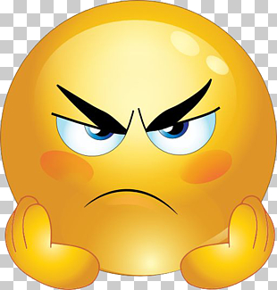 Smiley Emoticon Anger , Angry Emoji Pic, yellow angry emoji illustration PNG clipart
