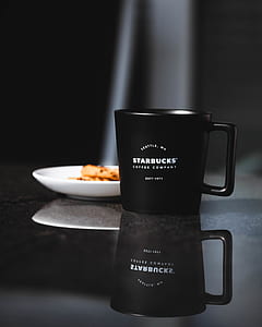 black and white Starbucks ceramic mug thumbnail