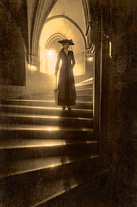 woman walking down stairs painting thumbnail