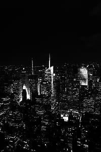 aerial view of high-rise buildings grayscale photography thumbnail